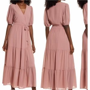 Beautiful, like new, Charles Henry mauve wrap dress, size medium